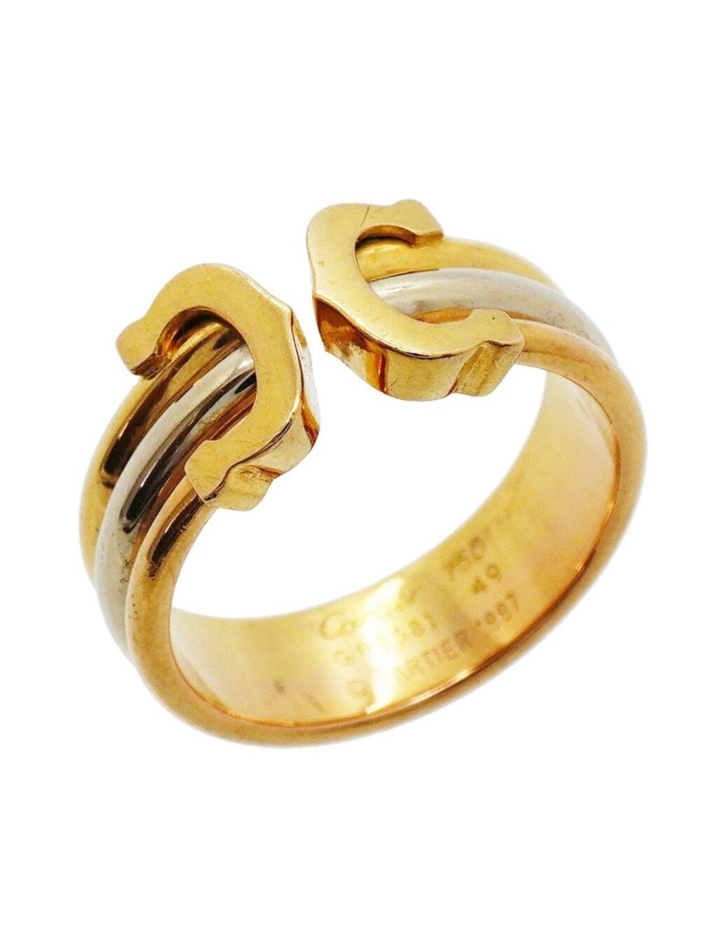 Cartier Ring 2C 18k Yellow Gold 18k White Pink